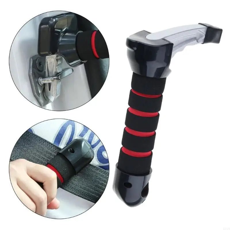 Blue 3 - in - 1 Car Door Assist for Elderly with Window Breaker & Seatbelt Cutter - Assisted Exit